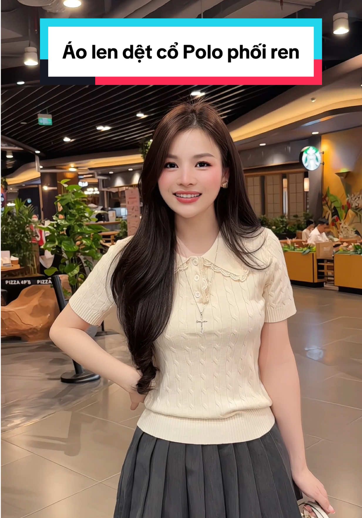 Áo dệt kim cộc tay cổ Polo phối ren #duyenrungrinh #aophong #aothun #aodetkim #aococtay #aophongnu #aothunnu #phoidoxinh #fyp #aonuxinh #xuhuong #review #thoitrang #fypシ゚ 