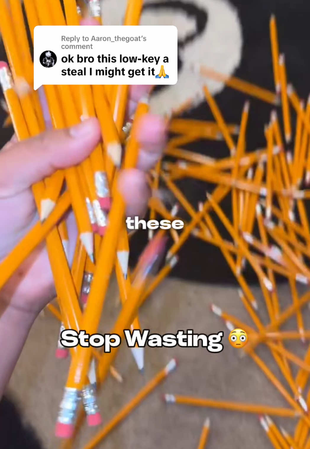 Replying to @Aaron_thegoat Lmk if you get some bro 🤌🏽 #tiktokshop #pencils #pencil 