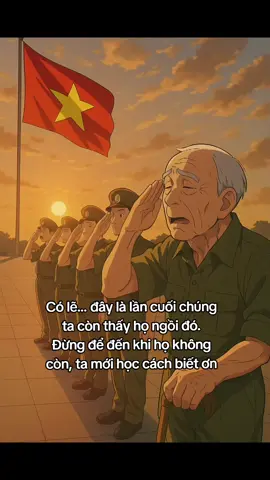 “Có lẽ... đây là lần cuối” Có lẽ... đây là lần cuối ta được thấy họ — những người lính già lặng lẽ ngồi bên lề phố, giữa dòng người trẻ vội vã. Họ từng đi qua chiến tranh, bước qua đạn bom, giữ lấy từng tấc đất. Giờ đây, họ chỉ mong được nhìn lại quê hương trong hòa bình thêm một lần nữa. Nhưng thứ chào đón họ... không phải là ánh mắt biết ơn, mà là những chiếc điện thoại đưa lên quay, những ánh nhìn thờ ơ và những lời nói vô tình: “Tránh ra đi ông, che mất view rồi...” Tuổi trẻ hôm nay giỏi thật đấy — giỏi công nghệ, giỏi bắt trend... Nhưng lại quá nghèo nàn ký ức. Không biết rằng chính những con người tóc bạc kia đã viết nên nền tảng để chúng ta sống tự do như hiện tại. Họ không trách. Họ chỉ buồn. Còn chúng ta thì đang tự tách mình khỏi lịch sử, khỏi cội nguồn... bằng sự lặng im và vô tâm. Nếu đây là lần cuối họ còn có mặt… Thì xin hãy một lần đứng lại, cúi đầu, và nói với họ bằng tất cả sự biết ơn: “Cảm ơn vì đã giữ lấy đất nước này cho cháu.” #vietnam #bodoicuho #vietnamtoiyeu #giaiphongmiennam #toiyeuvietnam #hoabinh #xuhuong  #CapCut 