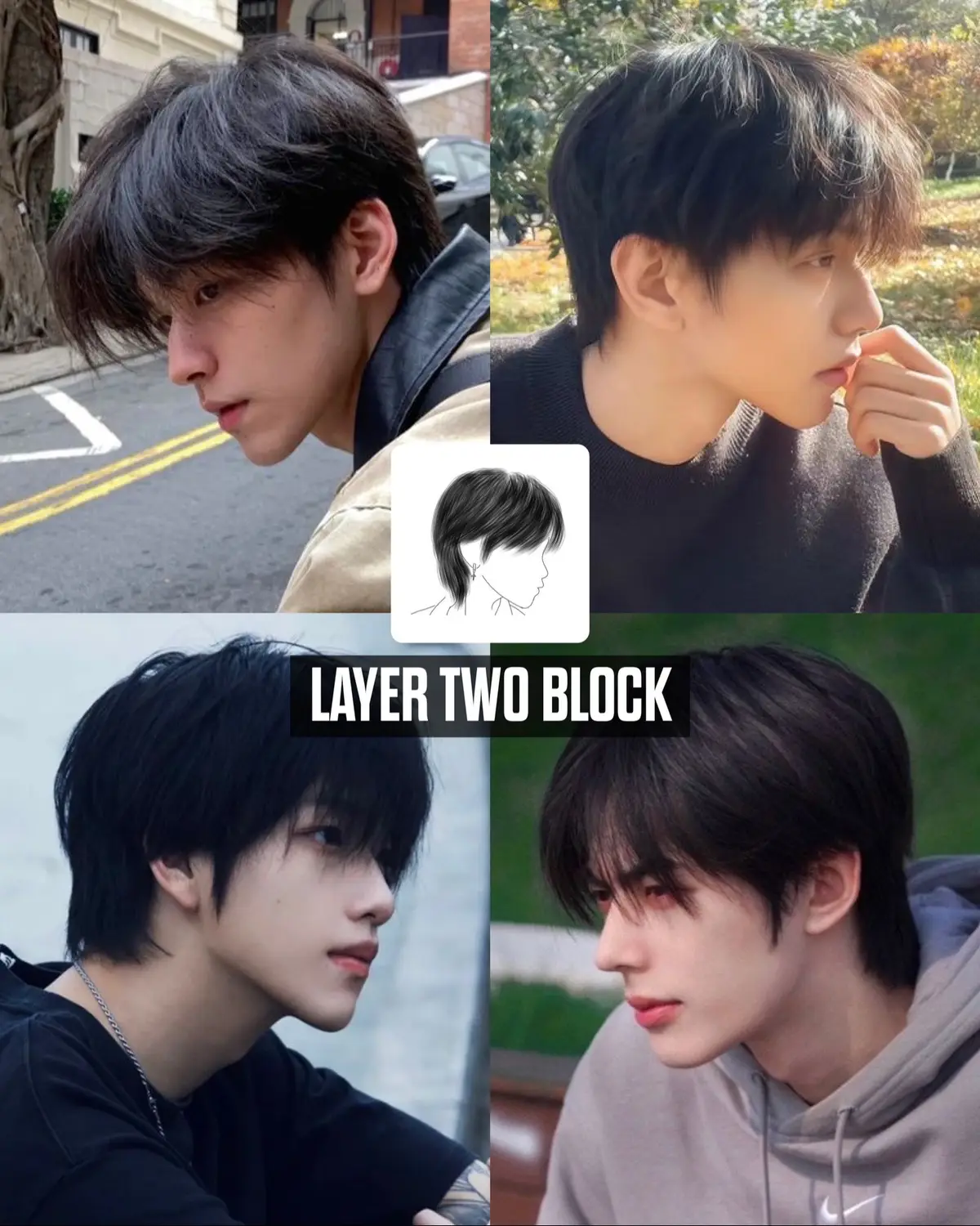 #haircut #hairstyle #menshaircut #menshairstyle #layertwoblock #curtainxmullet #slickback #bowlcut 