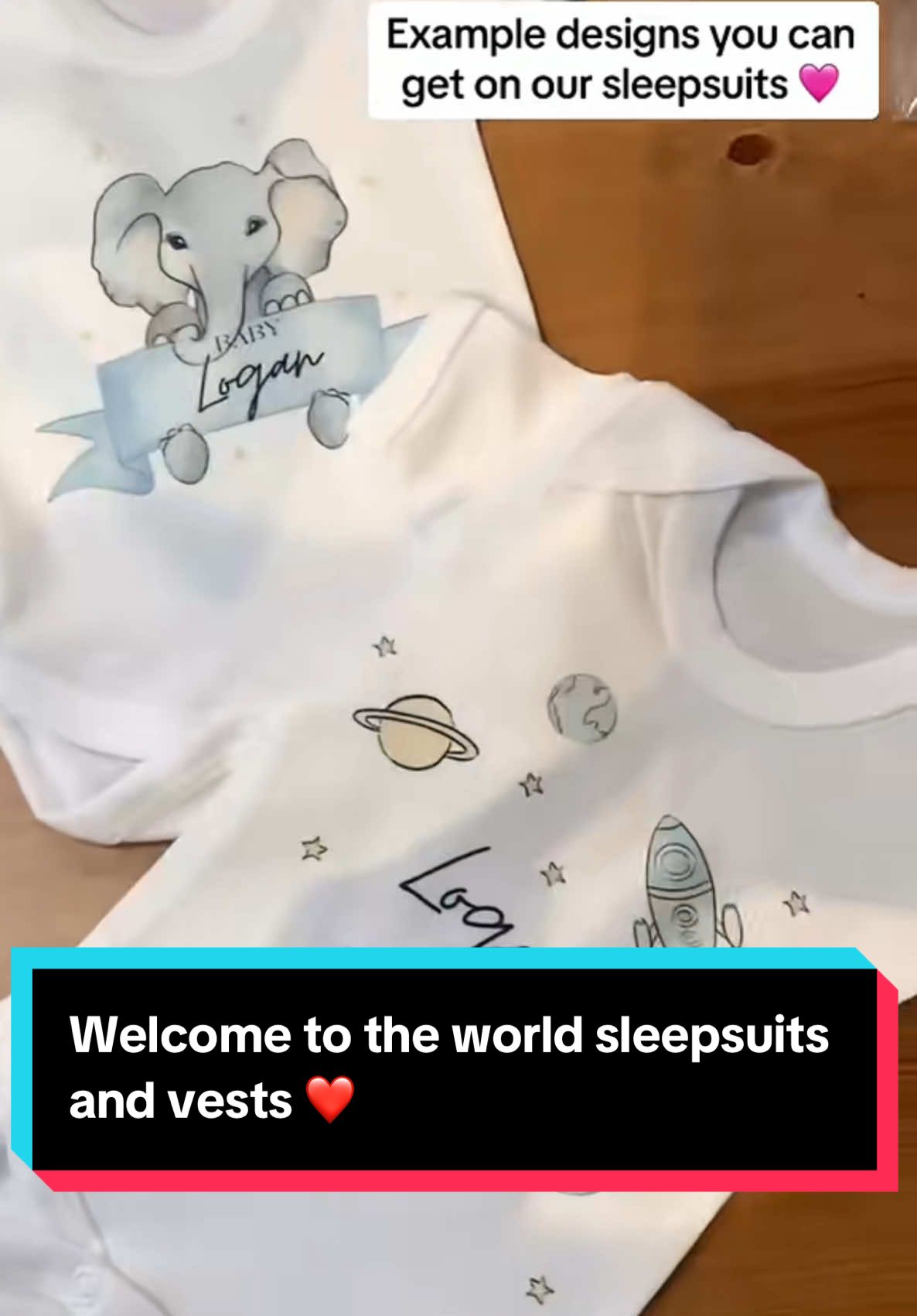 Obsessed with our baby vests and sleepsuits - link in bio ❤️ #fyp #babyvests #babysleepsuits #personalisedbabygifts #babygiftsidea #babyshowerideas #welcometotheworld 
