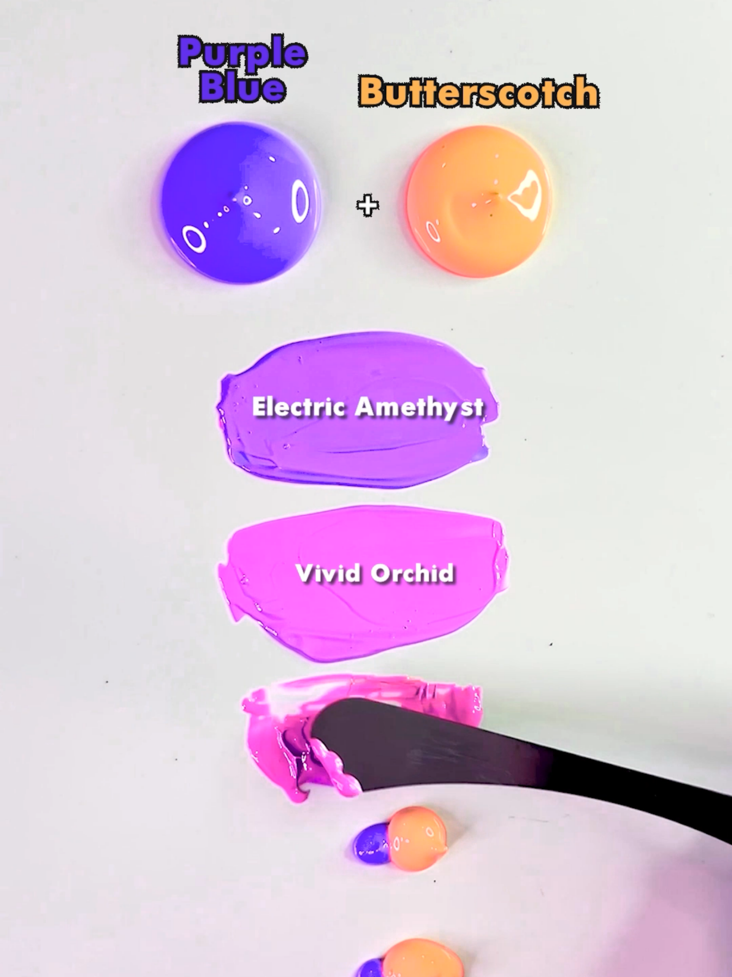 Purple Blue + Butterscotch Color Mixing! . . #colormixing #mixing #mixingthings #art #asmr #satisfying #relaxing #guessthecolor #mixedcolors #artcraftblend