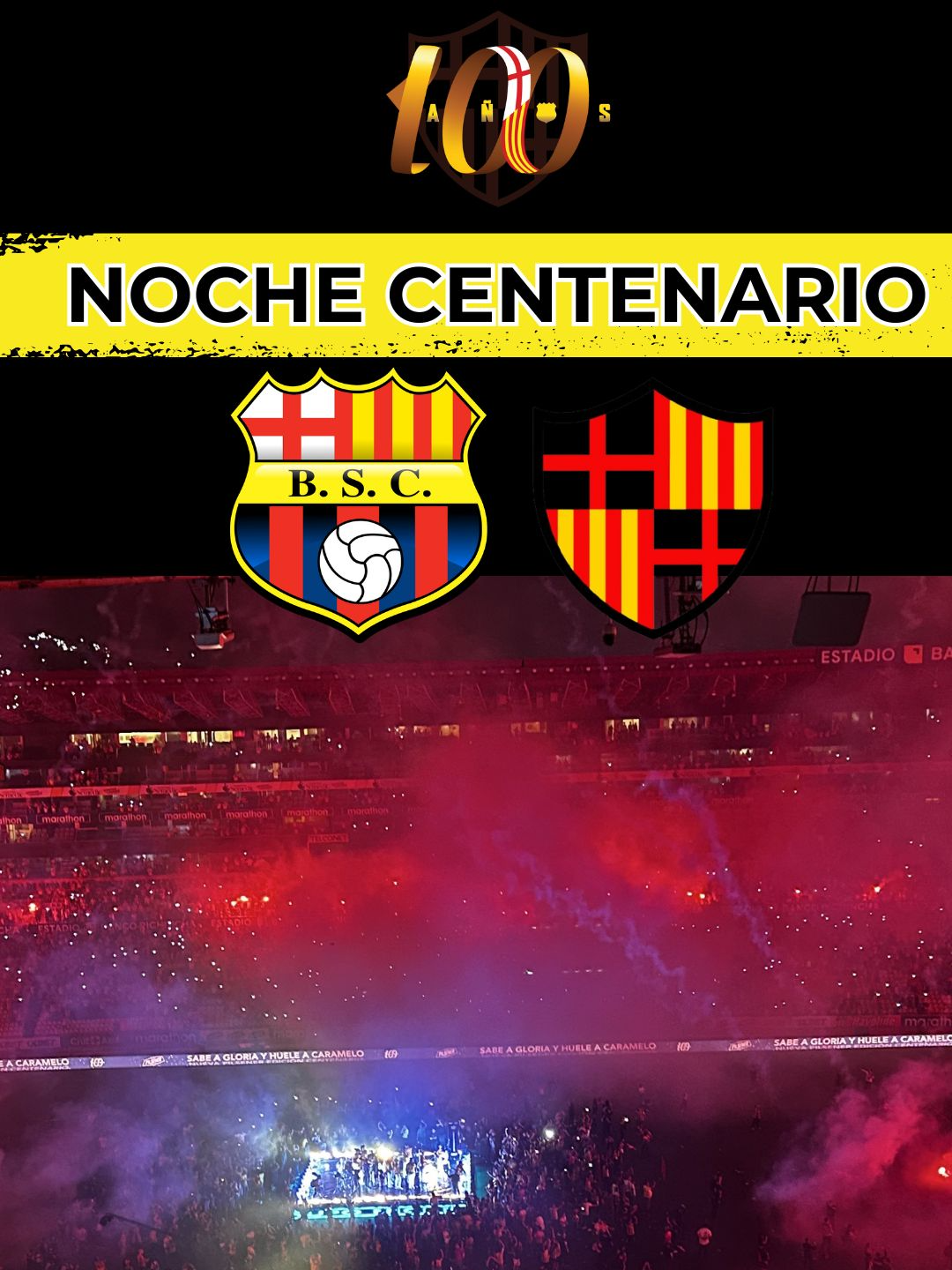 BARCELONA SC CUMPLE 100 AÑOS !!! NOCHE CENTENARIO !! #bsc #barcelona #barcelonasc #nochecentenario #guillermoalmada #almada #pachuca #barcelona100años #100años #centenariobsc