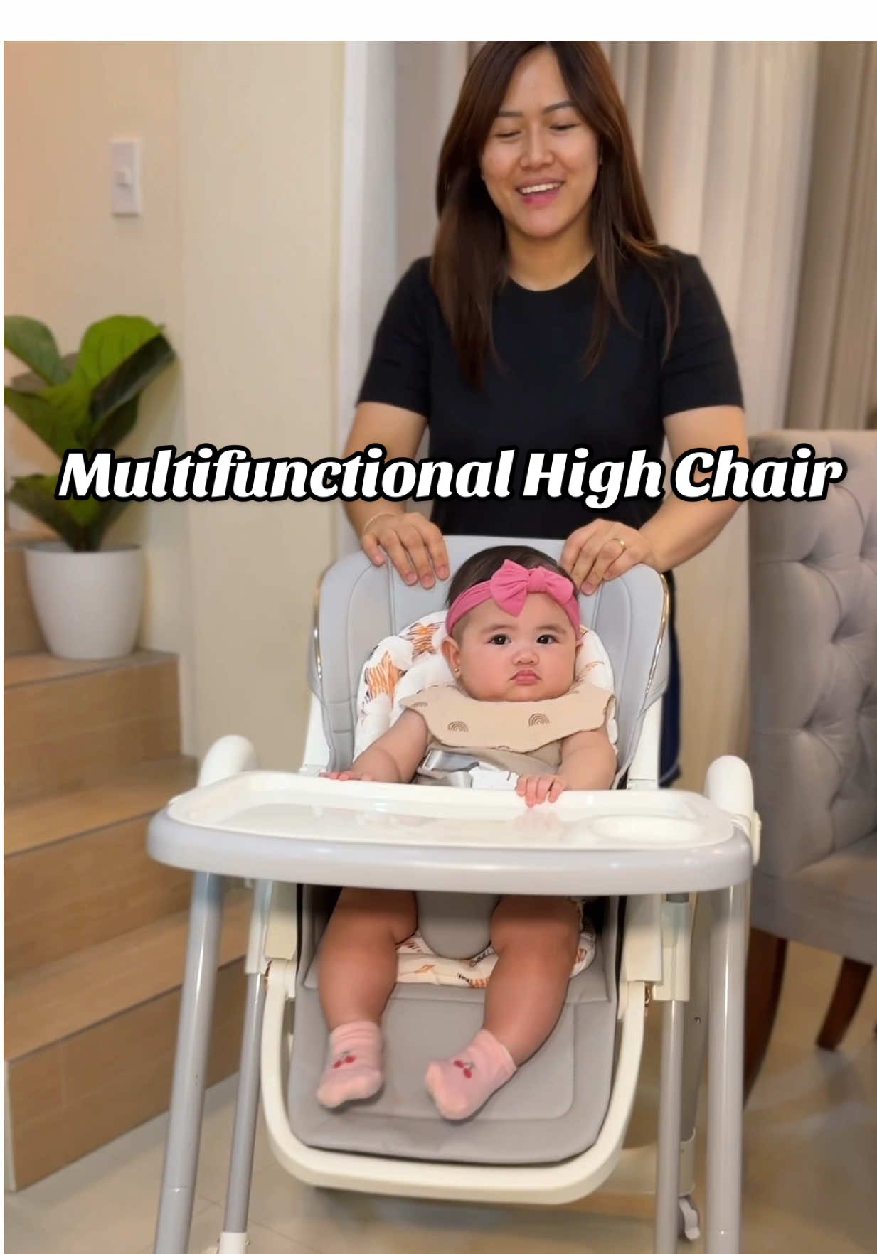Multifuctional High Chair! May high chair kana, may baby swing kapa! #highchair #rockingchair #babyhighchair #babyswing #babyessentials #fyp 