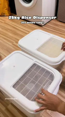 Sobrang mura ng rice dispenser na to! #ricedispenser #ricecooker #25kgricedispenser #ricestorage #kitchenmusthaves 