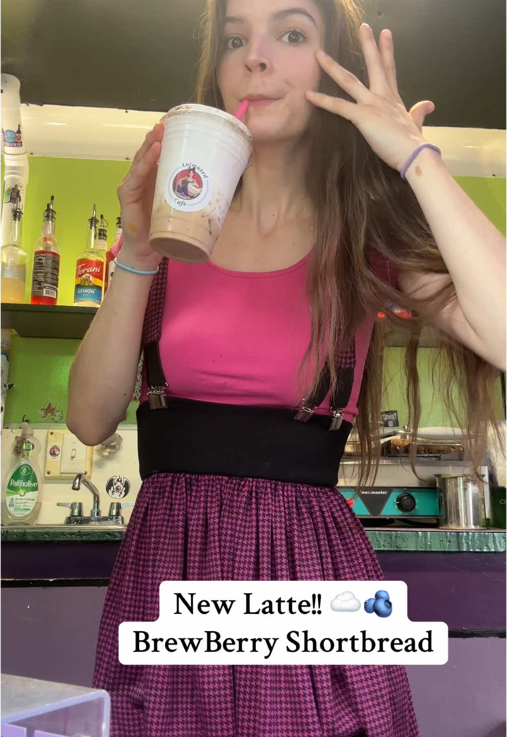 You’ll understand after one sip! 😅 😋#brewberrylatte #anamadeit #cloudlatte #animatedcafe #newdrinks #seattlecafe ##seattlecoffee##supportsmallbusiness#l#localbusiness
