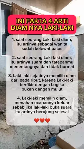 ini fakta 4 arti diamnya laki-laki  #motivasihidup #seputarkehidupan #seputarrumahtangga #quotes 