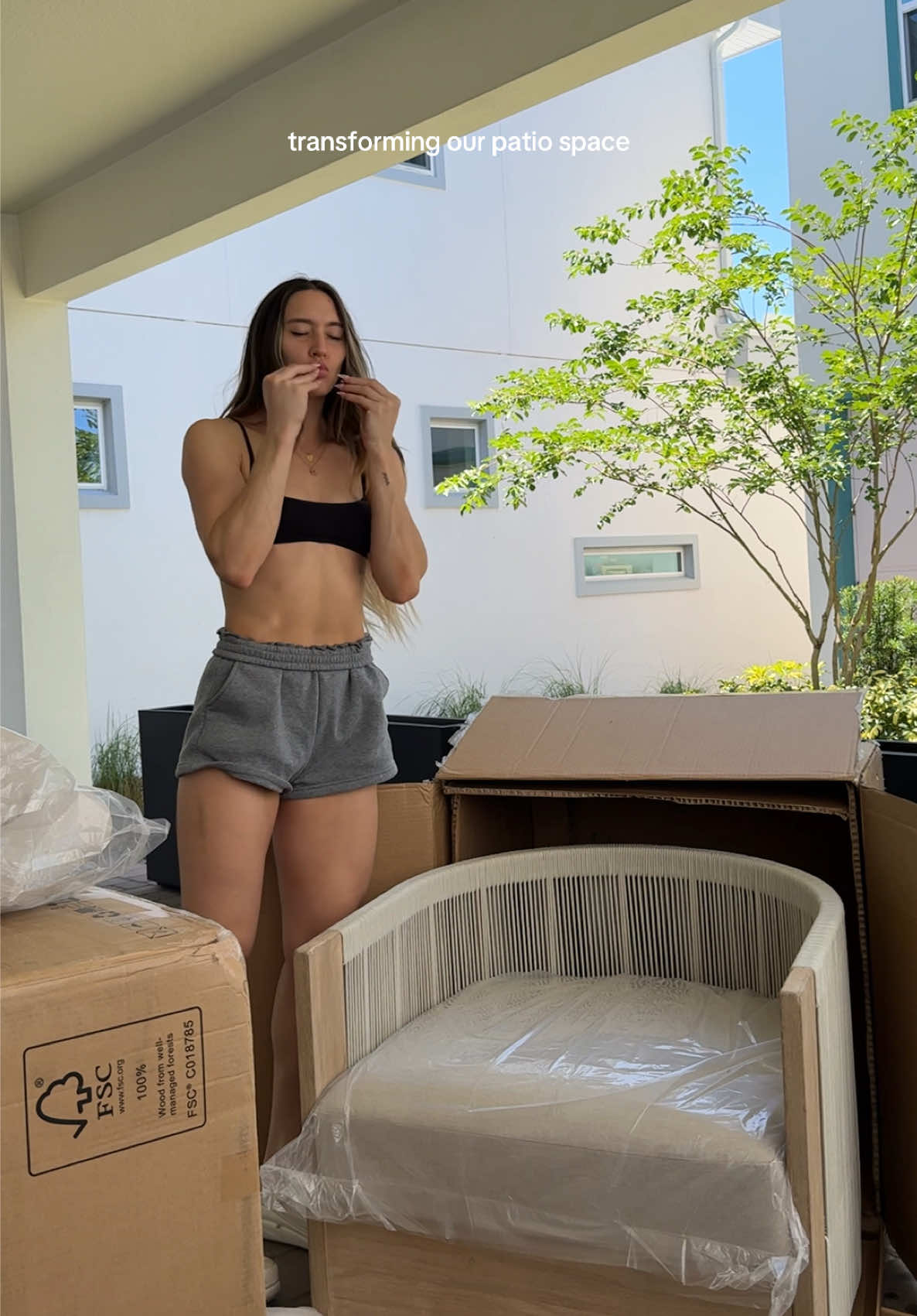 should i do snake plants or yucca trees or both!? what does better in florida? can’t wait for our @Joybird Furniture couch to come 😭😭#patiomakeover #florida #orlando #orlandocontent 