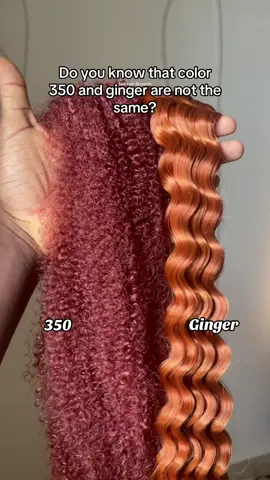 The extensions shown in this video are Afro springy kinky - color 350  Deep twist - ginger  #ginger #color350 #350vsginger #doyouknow #colordifference #colormatch #colordifference #braids #braidsinspo #gingerhair #gingerbraids #color350braids #afrospringtwist #deeptwist #bohocurls #bohobraids 