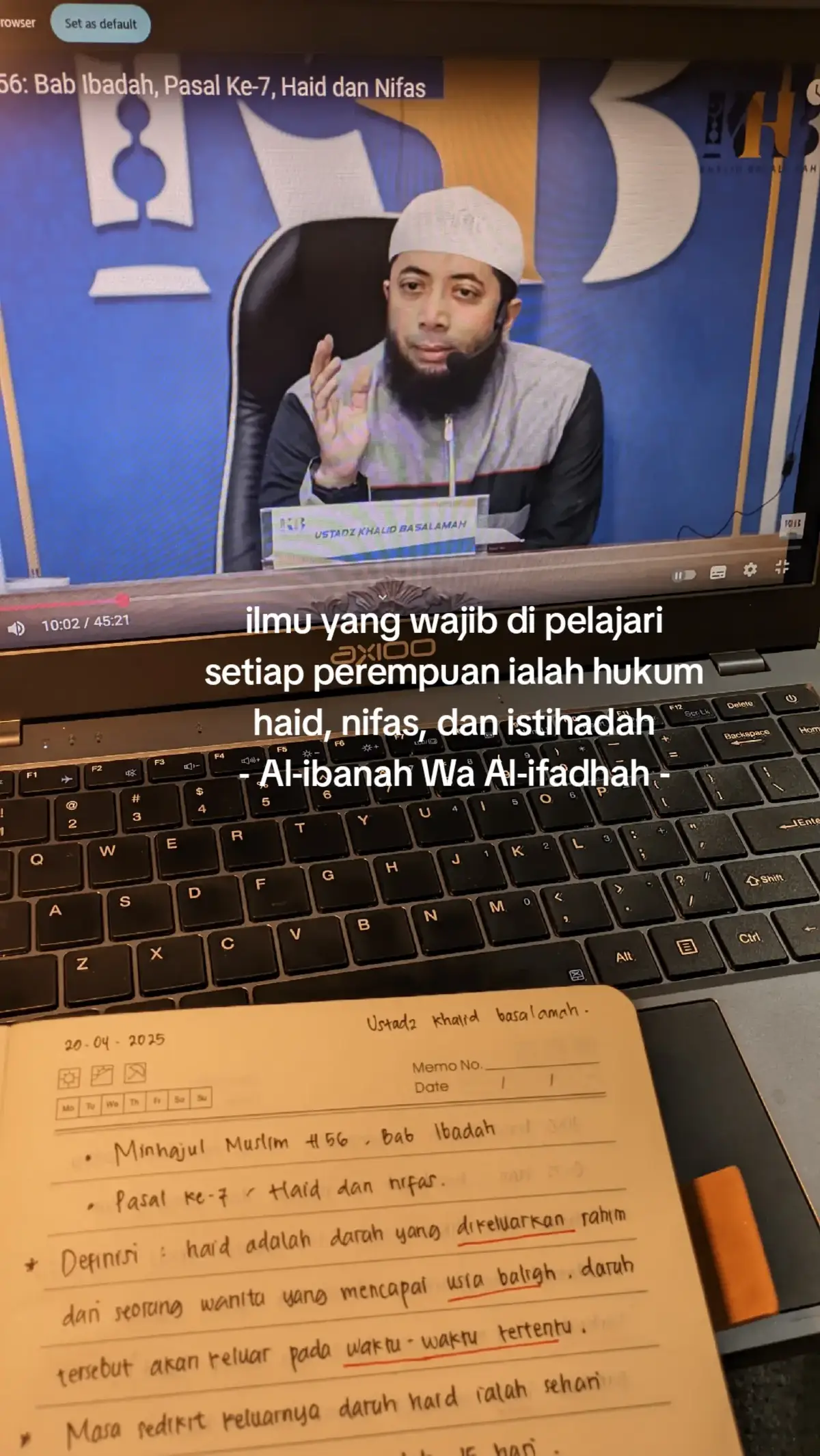 semoga aku dan teman teman yang lagi berusaha dan terus belajar ini di beri kemudahan di setiap langkahnya oleh Allah tabaaroka wa ta'ala #fiqh #haid #nifas #istihadah 