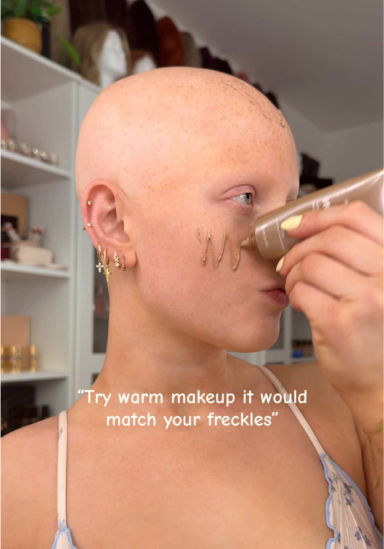 Trying warm makeup to match my freckles!!!  #warmmakeup #makeup #freckles 