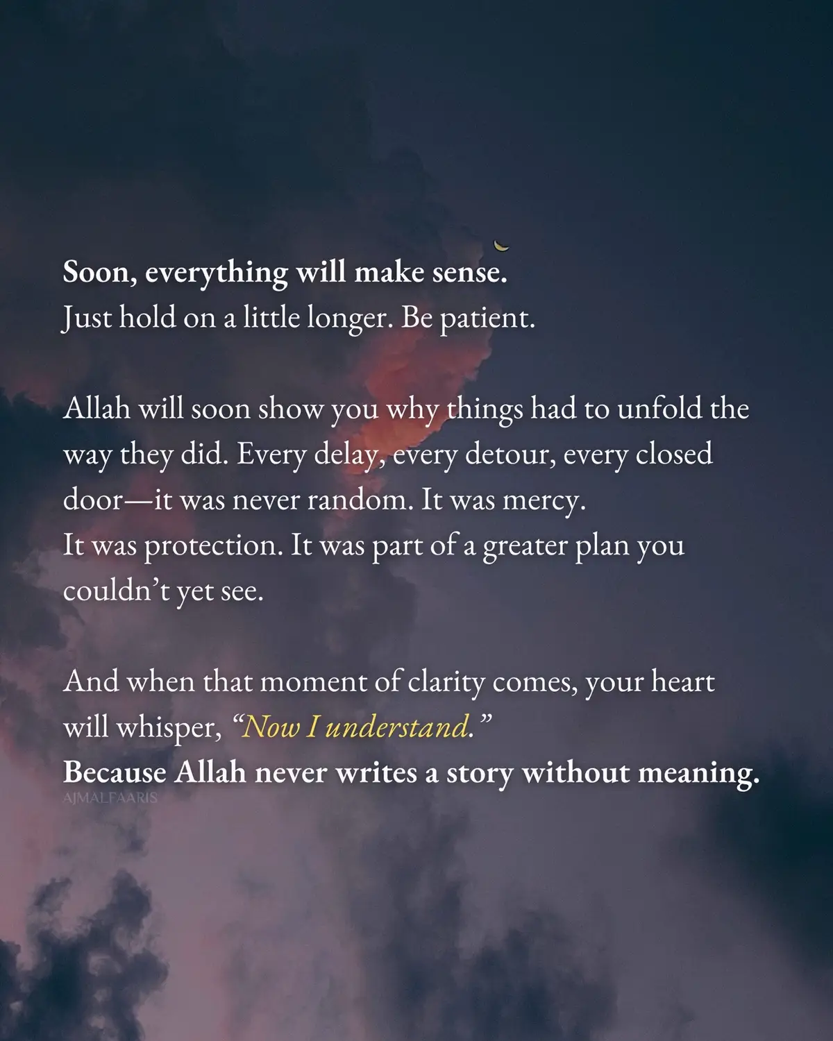 You may not see it now, but Allah is working in your favor in ways you can’t imagine. The delays, the heartbreaks, the waiting—it’s not in vain. It’s preparation. It’s protection. Soon, He will show you the wisdom behind it all. And you’ll realize… it was never rejection, it was redirection. Trust Him. He never abandons a heart that relies on Him 🤍. #islamic #islamicpost #islamicreminder 