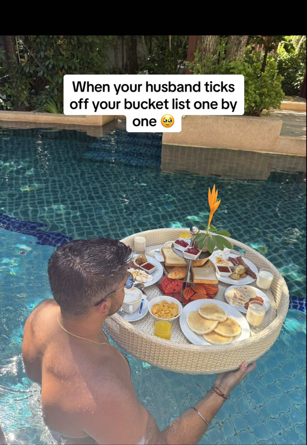 When he ticks off one of your bucket list dreams ♥️🥹 #husband #married #wife #thailand #holiday #fyp #bollywood #dancer #dance #indian #india #foryou #viral #floatingbreakfast #food #FoodTok #indiatiktok #punjabi #sikh #hindu #punjabisikh #punjab #foryoupage #viralvideos 