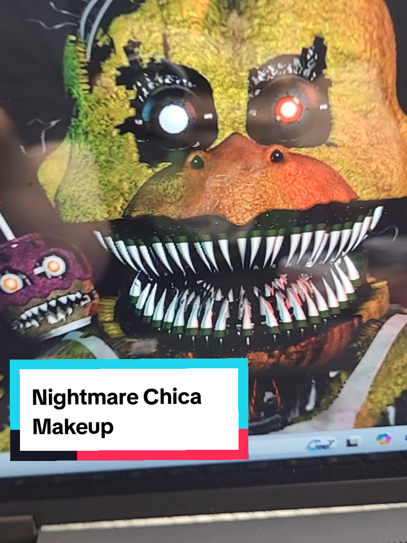 I've got a special pizza delivery just for you! 😈🐥 Who's your favorite FNAF character? and Who do you want to see me paint next? This is created with water activated body paint  #fnaf #chica #fivenightsatfreddys #nightmarechica #halloweenmakeup 