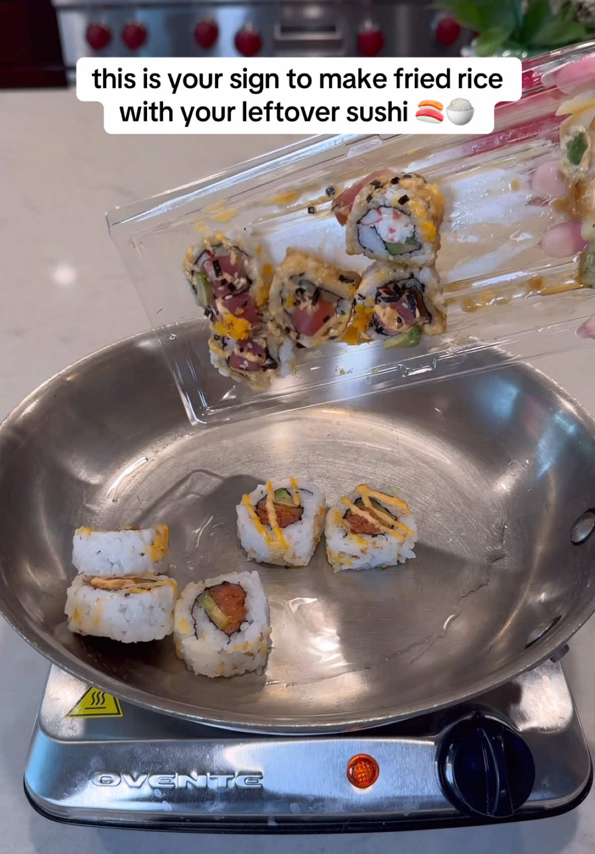 Stop throwing out your leftover sushi and make fried rice instead ‼️ #kroger #friedrice #sushi #leftovers #foodhacks #budgetfriendly #foodies #EasyRecipes 