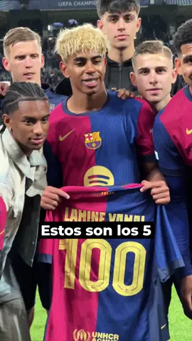 Los 5 jugadores más jóvenes en llegar a 100 partidos #futbol #lamineyamal #messi