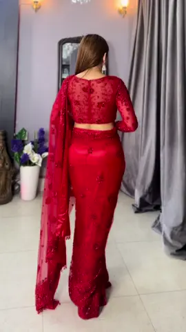Instagram-MeruCollection♥️ #monochromesaree #redsaree❤️ #merucollection #fypシ 