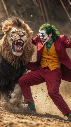 Joker + Lion 🤡 #fusion #ai #hybrids #artist #midjourney #fantasy #animalsfusion #fantasyanimals #joker 