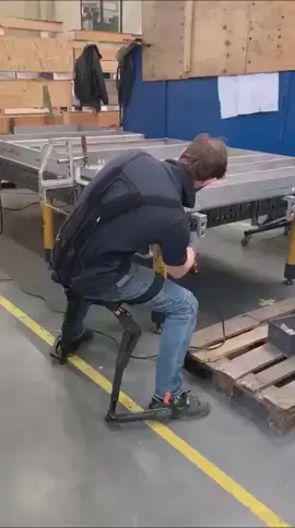 A chair that attaches to your legs and follows your movements At any moment you can sit down and rest, whether you are working in the office or in the factory. #WearableChair #LegChair #MobileSeating #AnywhereChair #SitAnywhere #PortableChair #TechForComfort #OfficeGadget #FactoryInnovation #ErgonomicDesign #FutureOfWork #ChairOnTheGo #InnovativeSeating #WorkplaceComfort #SitStandSupport 
