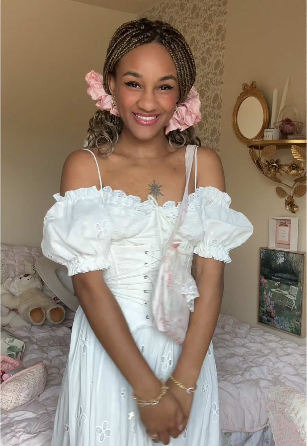 Dressing extra cute cause Lana Dropped a new song for me to sit dramatically by the window in my princess dress and stare out longingly! #coquette #coquetteaesthetic #coquettegirl 