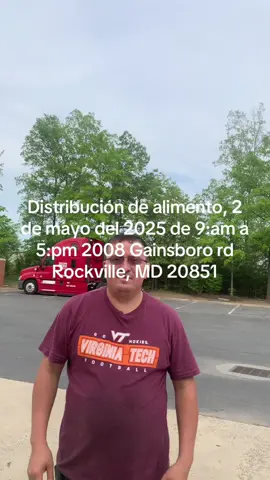 Distribución de alimento, 2 de mayo del 2025 de 9:am a 5:pm 2008 Gainsboro rd Rockville, MD 20851