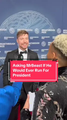 I talked to our potential future president!  #mrbeast #interview #redcarpet #breakthroughprize #popculture 