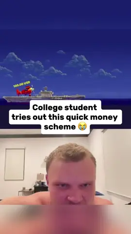 College student tries out the quick money scheme 😭 #udy #planegame #kickstreaming #fypシ゚viral #fypviralシ #trending 