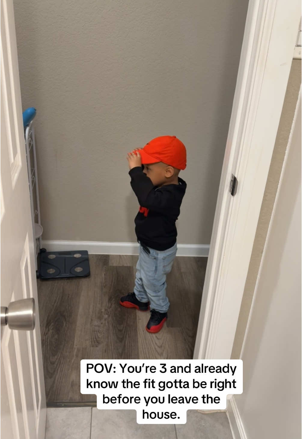 I can’t make this up, he’s something serious 😅 #fitcheck #toddlerlife #toddlermom #foryoupage #toddlerstyle 