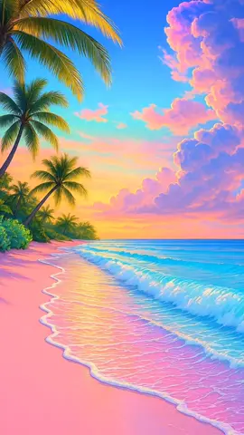Enchanted Dream Beach. Live Wallpaper.  #nature #travel #landscape #NatureInMotion #water #beach #livewallpaper #enchanted #pinkbeach 