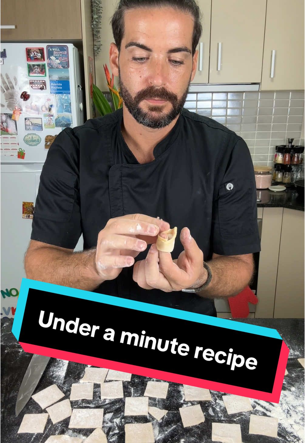 UNDER A MINUTE RECIPE - FULL VIDEO ON MY CHANNEL Fresh pasta from scratch in under 1 minute! Flour, eggs, and a simple filling of pork, beef, ham, and cheese — shaped into ravioli or tortellini, just like we do in Italy. Simple. Authentic. Homemade. Full video with all the steps is on my channel — go check it out! #cookingwithtucci #underoneminuterecipe #ravioli #tortellini #freshpasta #italianfood #quickrecipe #homemadepasta #fyp #GlowUpCetaphil 