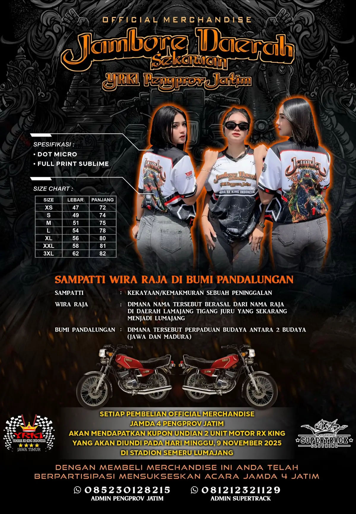 SALAM RAJA👑 INFO MARCHANDISE JAMDA 4 YRKI PENGROV JATIM ➡️ Po / Pemesanan Jersey Jamda Sekawan Yrki Jatim, Dibuka Lagi Per 1 Mei Sampai 7 Mei 2025. Untuk Jersey Produksi Hanya Sesui Pesanan / Data Masuk Ya Bolo👑🙏🏼 Info Jelasnya Bisa Hub Wa 081212321129  #djtanti #keludproduction #djtantireal #rxking #rxkingindonesia #rxking135cc #rxkingnusantara #yrki #yrki_indonesia #yrki_indonesia_rajajalanan135 #queenking #yrkijatim #rxkingjatim 