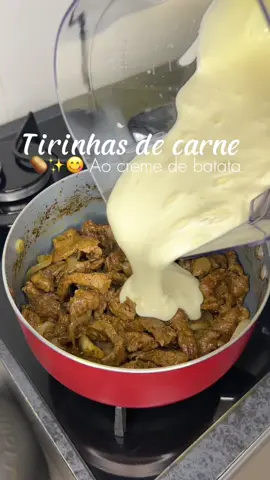 🔥 Um prato fácil, delicioso e perfeito para impressionar! Tirinhas de carne suculentas com um creme de batatas irresistível. 🥔🥩 Que tal preparar essa receita hoje? 😍 #ReceitasFáceis #ReceitasRápidas #ComidaCaseira #JantarPerfeito #FoodTikTok #DicasNaCozinha #FácilDeFazer #Gastronomia #ReceitasDeliciosas #FoodLovers #ReceitaDoDia #PraComerRezando #ChefDeCasa #VemPraCozinha