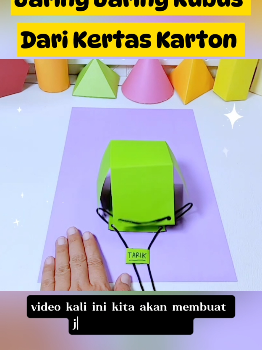 Tutorial Membuat Jaring Jaring Kubus Dari Kertas Karton Yang Ditarik Dengan Tali  #tutorial #tugassekolah #tugasmatematika #fyp #tiktokviral #jangkauanluas #jaringjaringbangunruang 