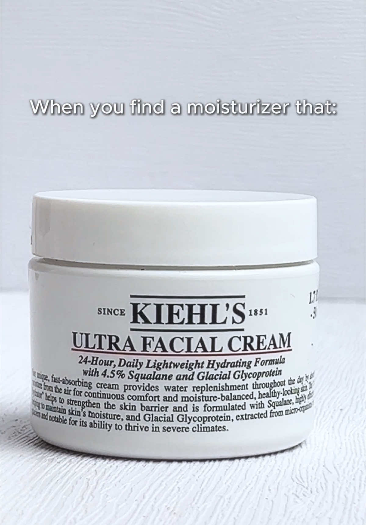 When you find the one 🧴✨ #MYKiehls #KiehlsUltraFacial #KiehlsUltraFacialCream #FaceItAll #FYP #Moisturizer #Hydration 
