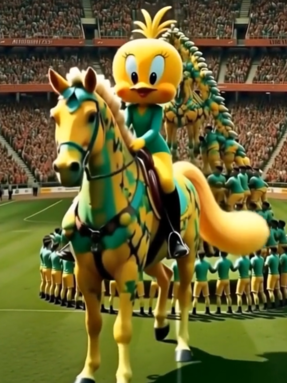 Berubah jadi Tweety bird.. #kuda #tweety #tweetybird #formation 