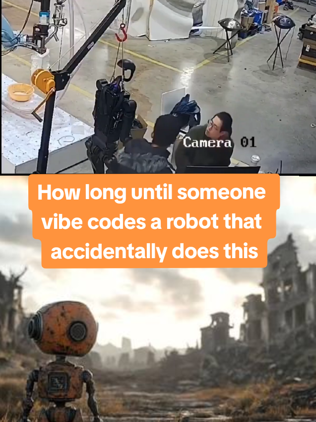 How long until someone vibe codes a #robot that accidentally does this #robotics #bot 