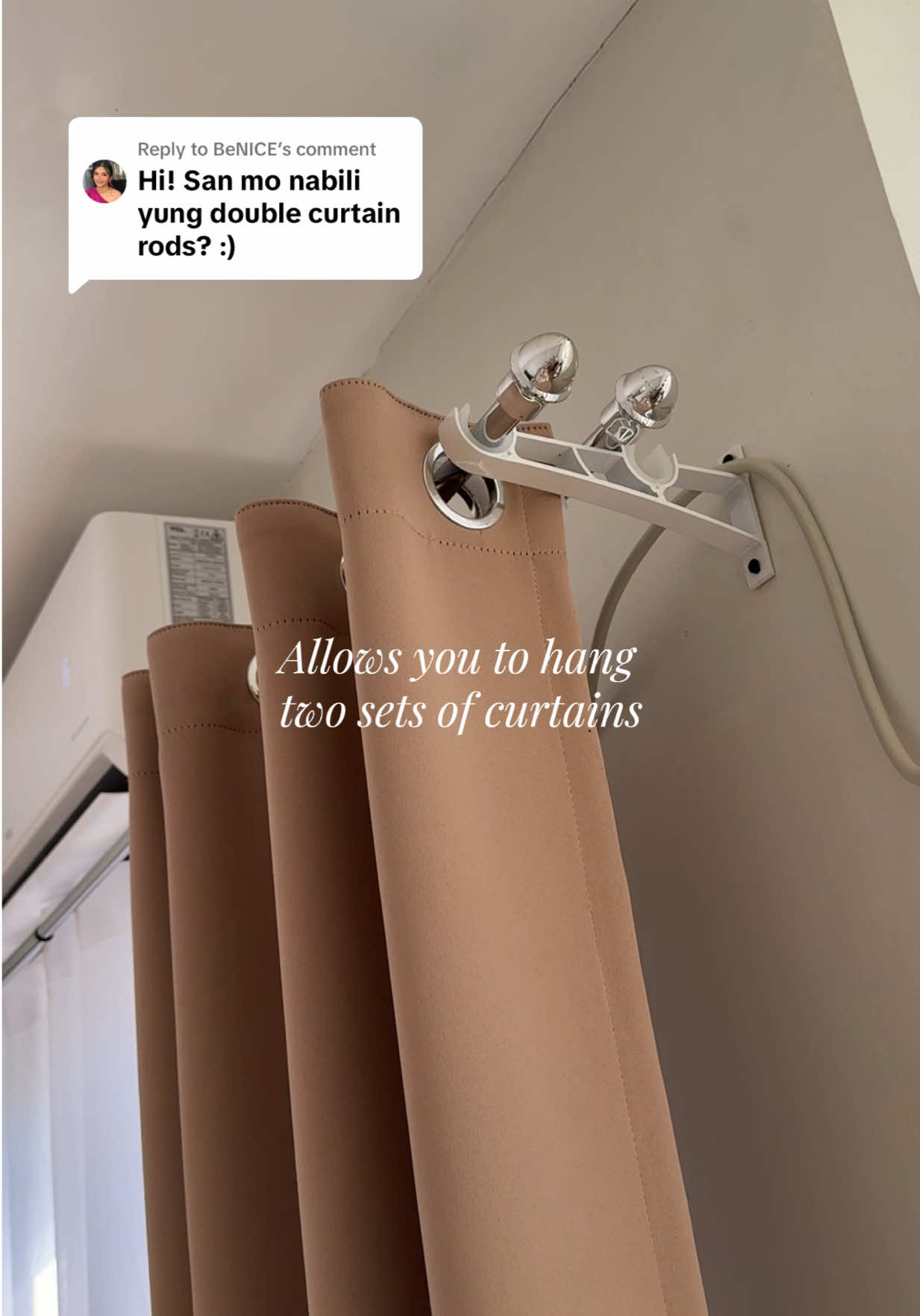 Replying to @BeNICE Hello 🌸 Dito po sa link ✨😊 #curtainrod #curtain #fyp #curtainrodbracket #fypage #curtainsdesign #homedecor #bedroomdecor #homedecorideas #interiordecor #bedroommakeover 