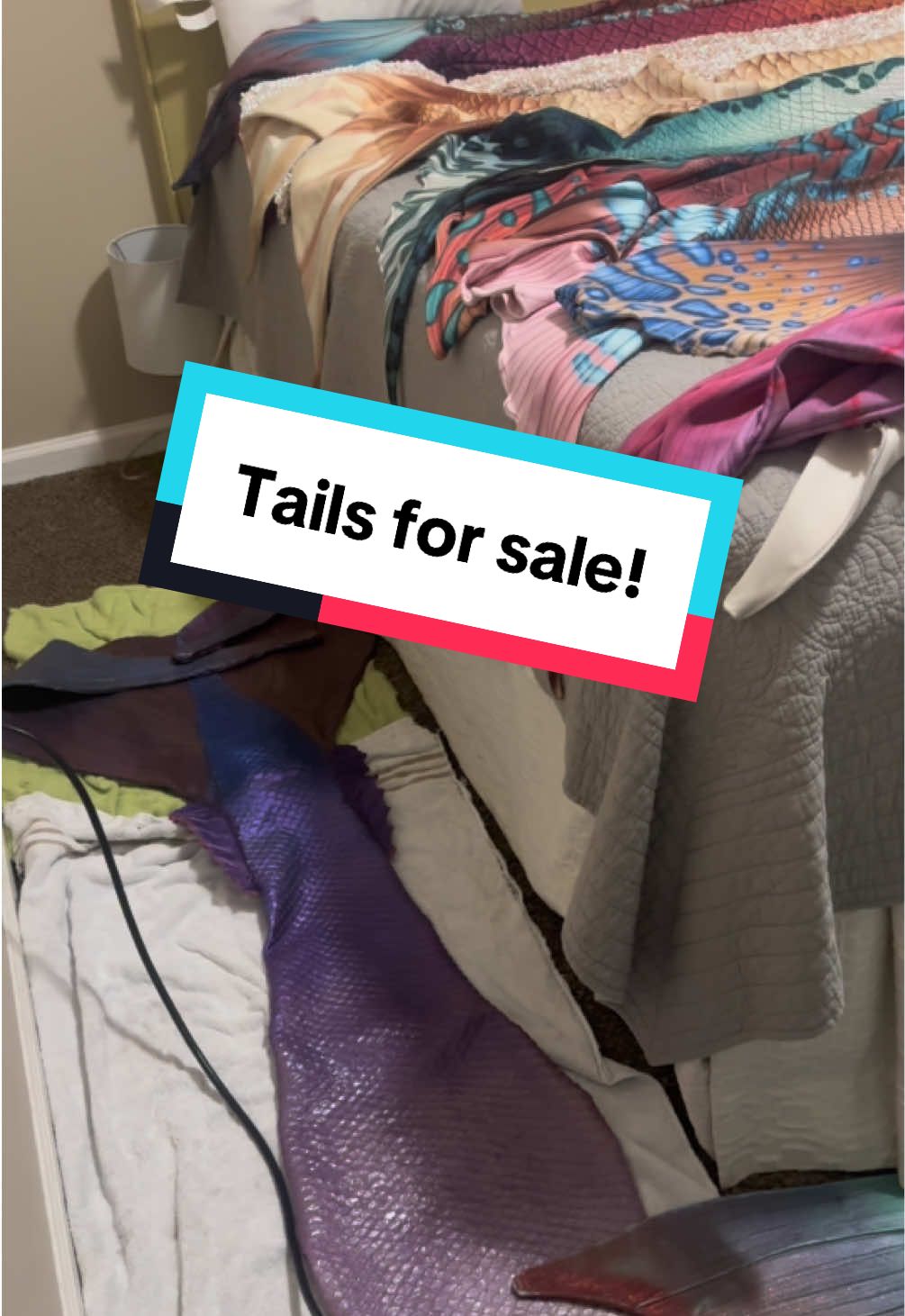 Unfortunately, selling some of my mermaid tails. I’m trying to make space (and money) for new mermaid tails!   FinfolkProductions song of the sea discovery tail, size XS. only ever worn once and cleaned! In amazing condition.  The rainbow hybrid tail is a kids size 12 to an adult XS with an finis Aquarius monofin built in. That fin was discontinued but it fits a female 5-11 and a mens 4-10. New a custom painted hybrid would be $650-$700 only asking $400 and that includes free US shipping! Open to reasonable offers!  interested in a custom silicone tail? Haleymermaid.com #forsale #mermaid #mermaidtail #cosplay #costume 