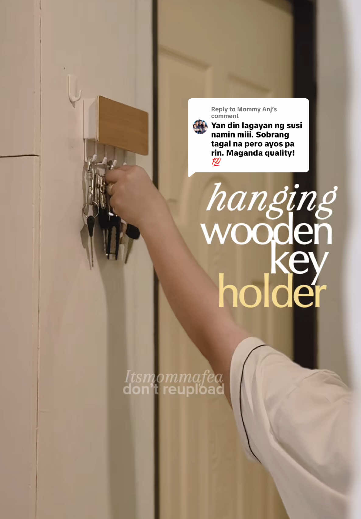 Replying to @Mommy Anj Soafer ganda talaga ng quality mii at ang tibay ng pang dikit! #wooden #keyholder #holder #homefinds #momfinds #householdgoods #affiliatemom #tiktokmomph 
