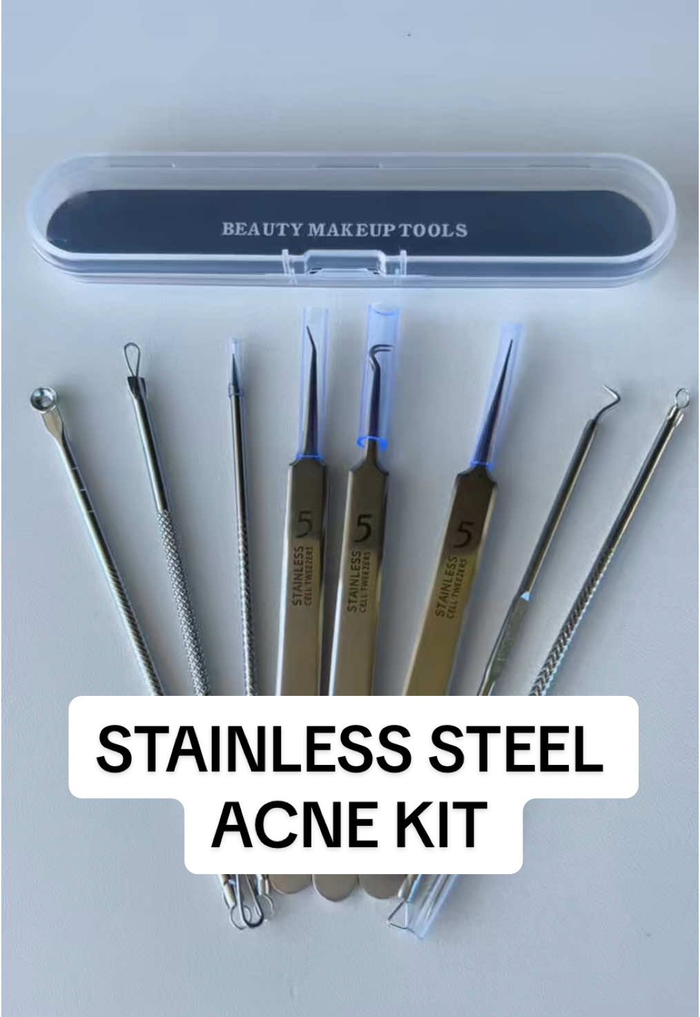 BLACKHEAD TWEEZER SET STAINLESS STEEL ACNE KIT FACIAL CLEANSING SET #stainlesssteelacnekit #acnekit #blackheadsremoval #whiteheadsremoval #fyp #fyppppppppppppppppppppppp 
