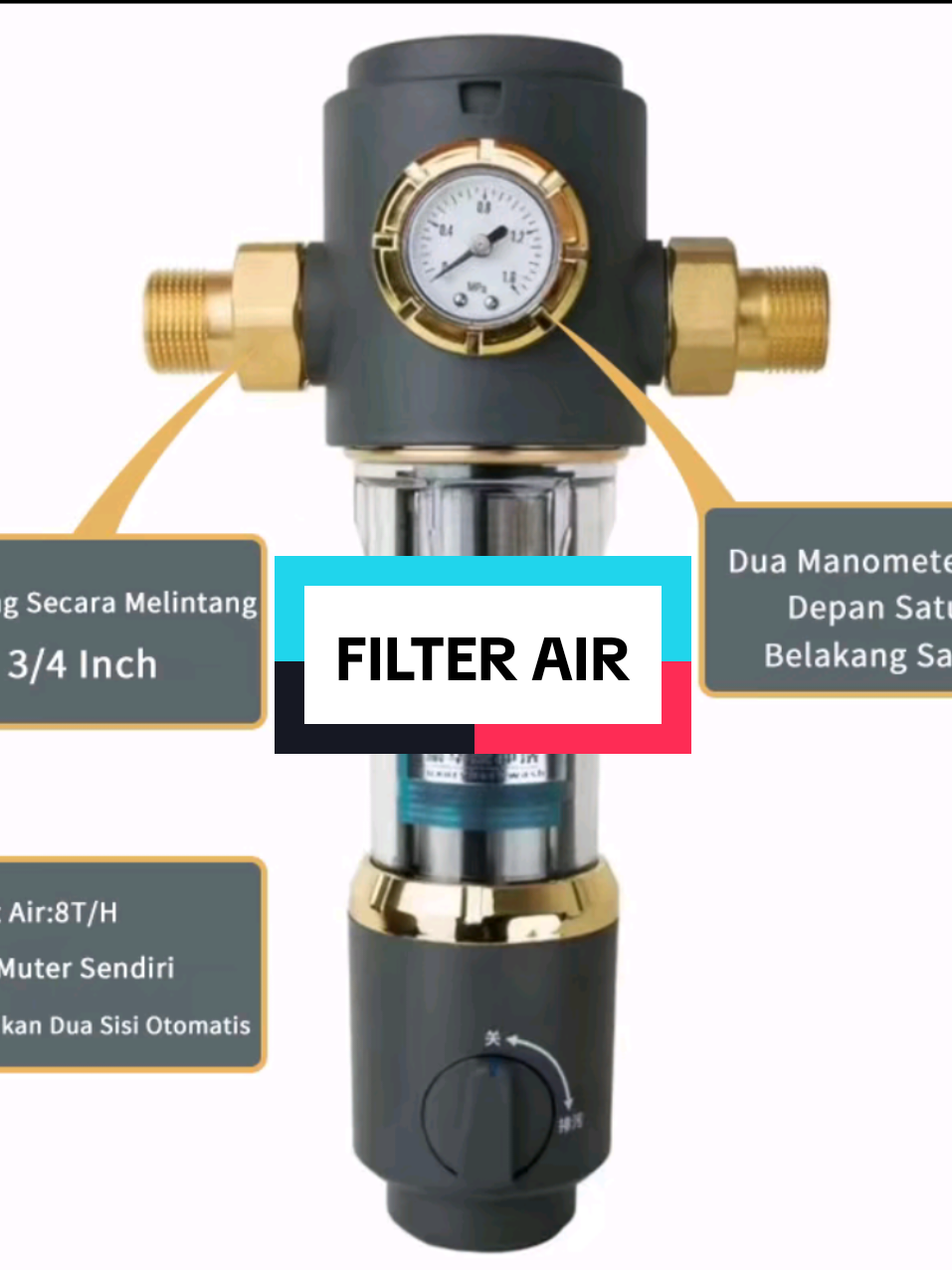 Filter Air Saringan Penjernih Air  Tanpa Ganti Filter,  Filter Rumah, Tanpa Ganti Filter, Sambungan Universal Pipa Tembaga, Pemurni Air Aliran Besar #filterair #saringanair #filterairsumurbor #filterairrumah #saringanairrumah 