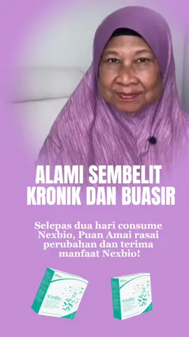 Puan Ami yang berusia 72 tahun alami sembelit yang teruk serta buasir. Beliau ikhtiar consume Nexbio from Belixz, Be International. Selepas 2 hari sahaja beliau sudah lancar membuang! Disclaimer kesan produk bergantung atas tindak balas tubuh masing masing.  Nak tahu lebih lanjut tentang Nexbio? Boleh contact saya di 01139235290 ya! 😘 #nexbio #nexbiobelixz #guthealth #sembelit #buasir #prebiotic #probiotic #postbiotic #masalahusus #perutbloated #belixzseries #beinternational #beinternationalmalaysia #CapCut 