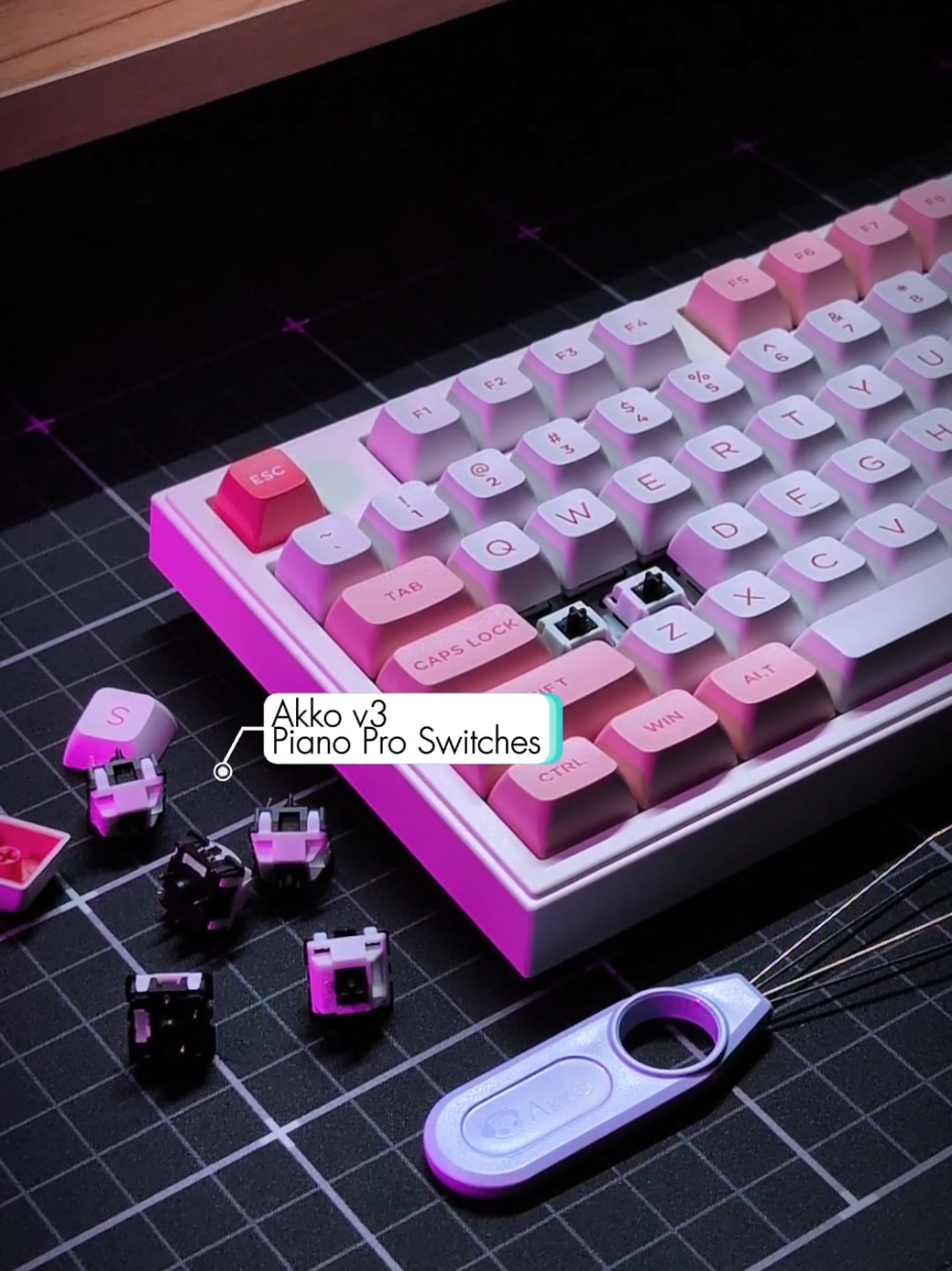 It's Pink! why not 😅 The Akko Prunus Lannesiana 5098B is a 98-key mechanical keyboard that blends a compact layout with 8,000mAh battery, wireless flexibility and a beautiful cherry blossom-inspired aesthetic. @akkogear  #akko #mechanicalkeyboard #keebs #gamingkeyboard #GamingSetup #gaming #tech #unboxing