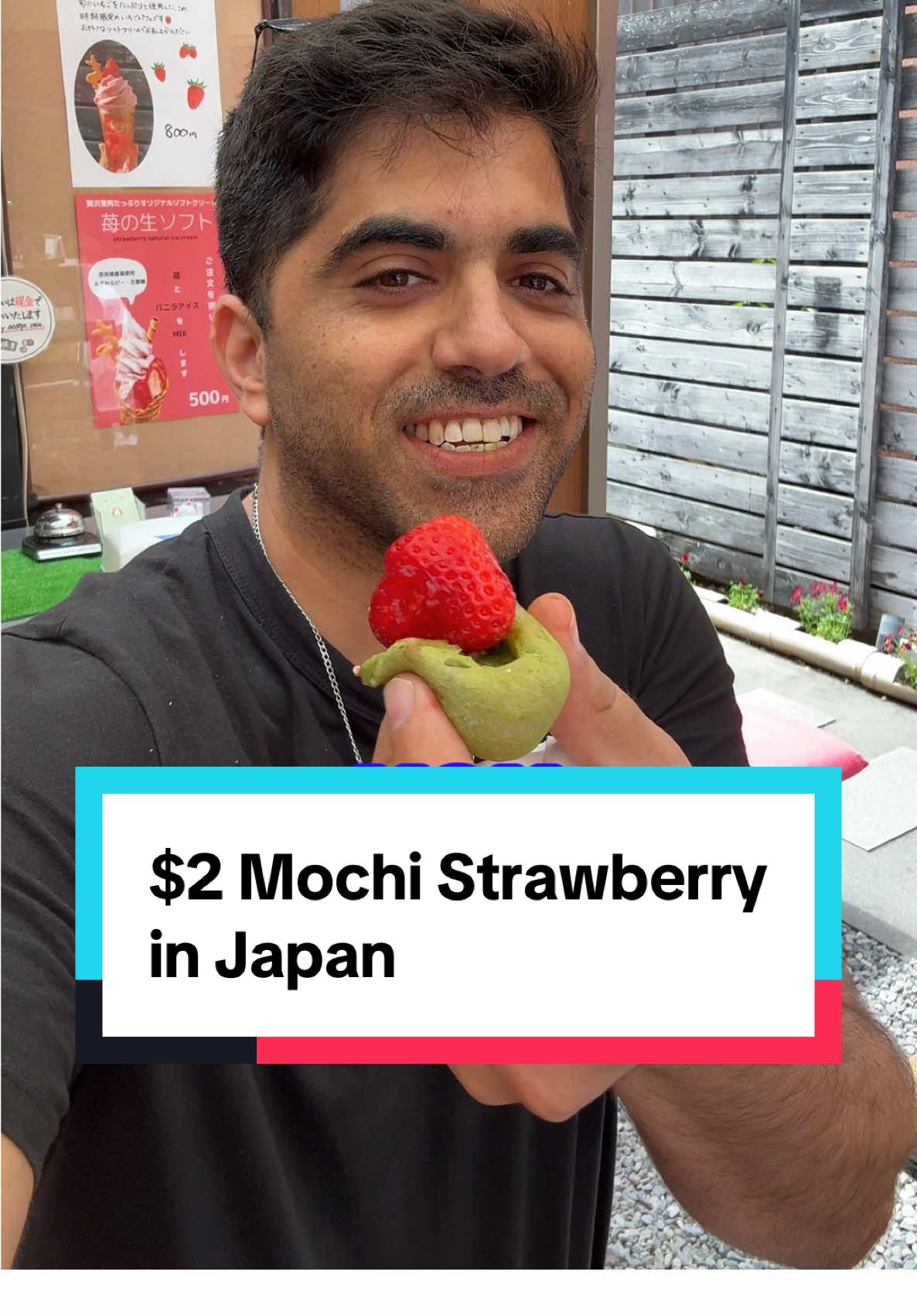 $2 Mochi with Strawberry 