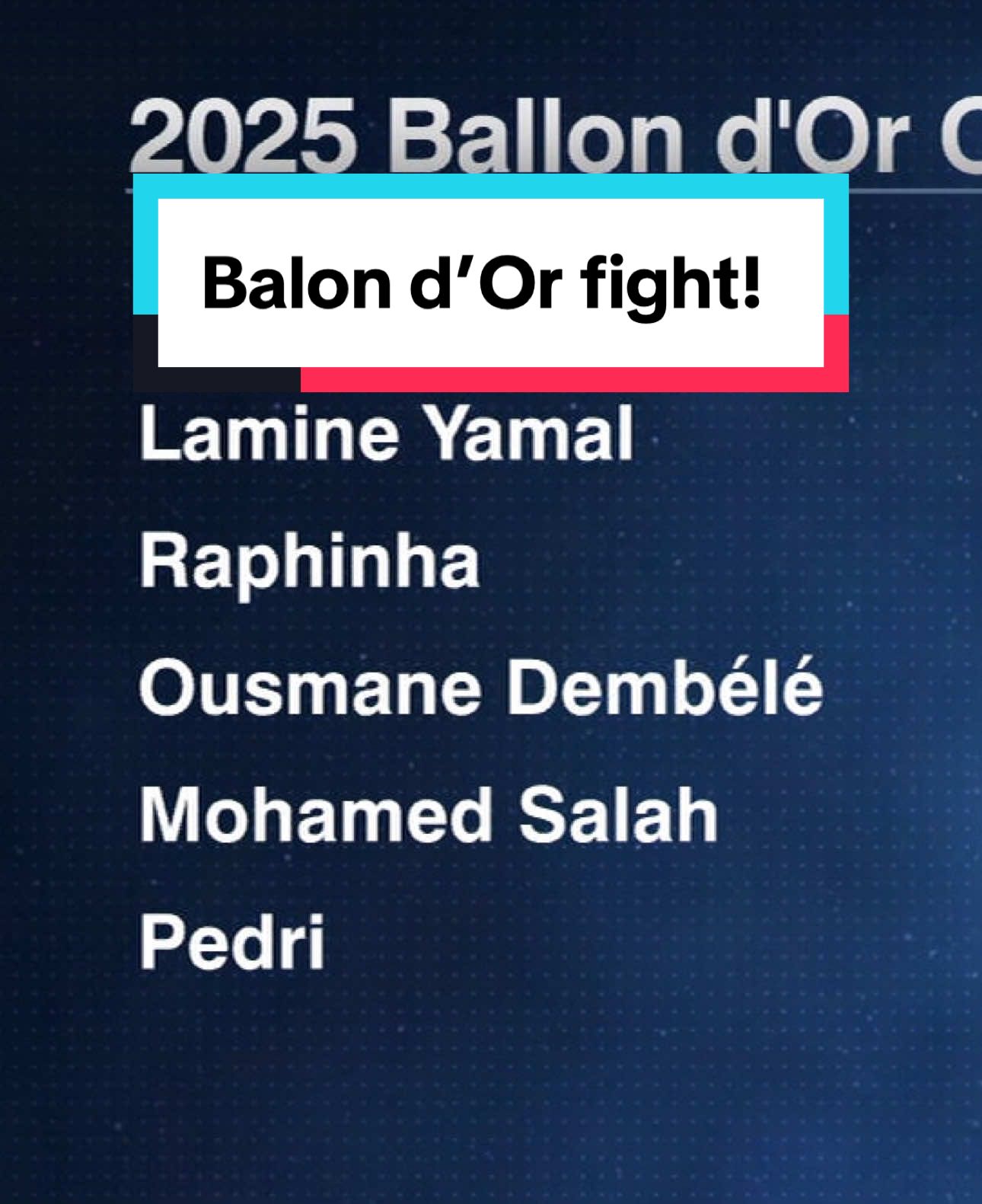 Balon d’Or is heating up! Who’s going to win? Lamine Yamal? Dembele? Raphinha? Salah? Pedri? Lewondowski? #balondor #fifa #lamineyamal #raphinha #pedri #dembele #salah #futbolamericas 