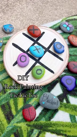 Outdoor Summer Family Fun Activity🌞 - DIY Rock Painting TikTacToe Board!🎨🪨🫟 I’m always looking for ways to keep the kids entertained and off of the video games during the summer. This was so fun to do as a whole family, and love that we made something useful! The girls get super competitive over this game. 😅  Linked all the supplies in my LTK!  #summerfun #summerideas #summerbreak #FamilyFun 