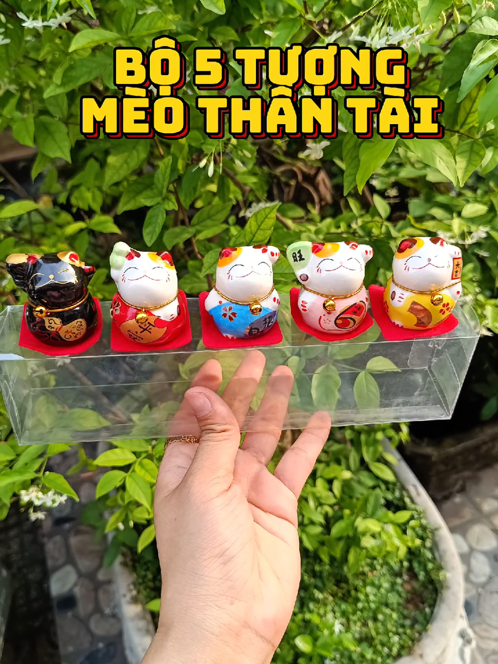 BỘ 5 TƯỢNG MÈO THẤN TÀI MAY MẮN TRANG TRÍ BÀN LÀM VIỆC,TAPLO XE Ô TÔ#xuhuong #tiktokviral #giasibienhoa#mayman #meothantai #decor #banlamviec #trangtri #tailoc #hottrend 
