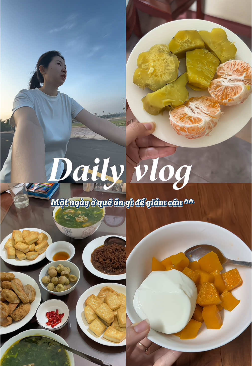 Bữa sáng với khoai lang, bữa trưa vẫn ăn cơm với cả nhà, ưu tiên ăn nhiều rau và đạm. Đến bữa tối chỉ ăn nhẹ nhàng sữa chua hoa quả thui ^^ Quyết tâm nghỉ lễ ko đc tăng cân 😁🤭  #halinhstories #healthylifestyle #thaydoibanthan #xuhuong 