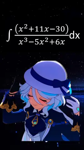 resolviendo integrales por fracciones parciales primer caso #genshin #integral #furina 