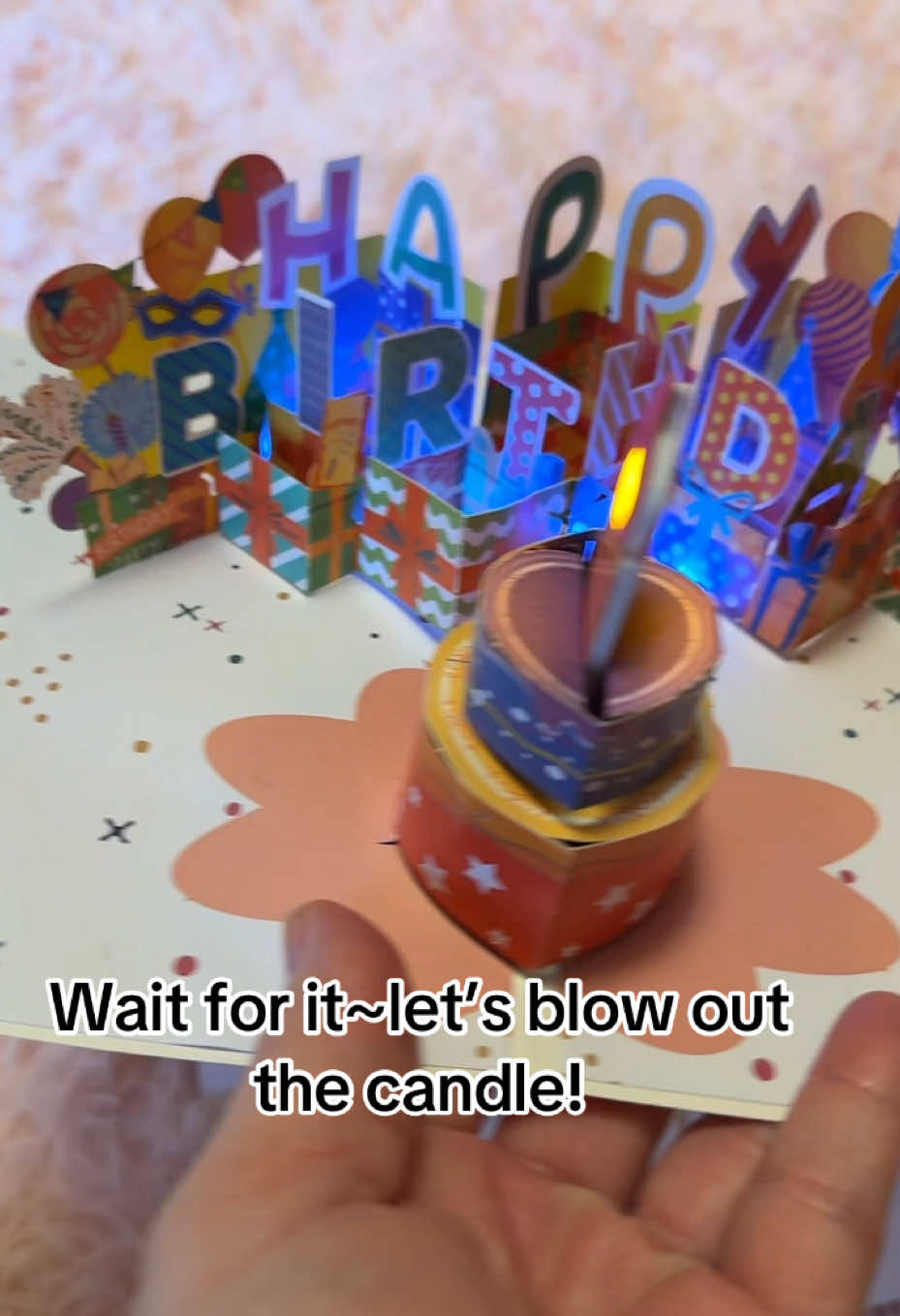 Best birthday card ever! The LED candle has a motion sensor that lets you blow it out! #Birthday #HappyBirthday #BirthdayCard #Popup #LED #candles #homeparty 